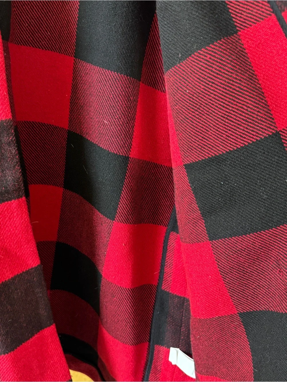 Lucky Brand Red & Black Plaid Open-Front Coatigan